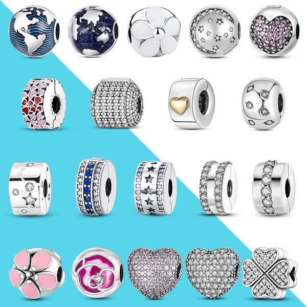 925 Argent Charme Perles Dangle Argent Bouchon Perle Fit Pandora Charms Bracelet DIY Bijoux Accessoires