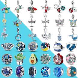 925 zilveren charmarme kralen bengelen zomer oceaan plata charmes kraal fit pandora charmes armband diy sieraden accessoires