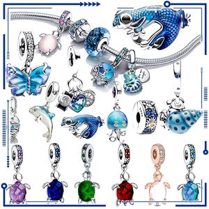 925 Silver Charm Summer Animal Change Dragon Pieuvre Tortue Suspension Classique Pandora Bracelet Accessoires De Mode Livraison Gratuite