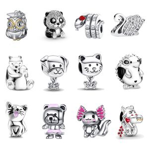 925 zilveren klassiek schattig dier charmes mode sieraden accessoires panda swan kraal hanger diy fit pandora armband designer ketting voor vrouwen cadeau