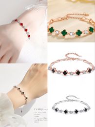 925 Silver Classic Designer Bracelet Four Clover Agate Chain for Womens Cleefiy Bracelets For Girlfriend Charm Designer Jewelry Bangle Mens Pulsera Diamante Men