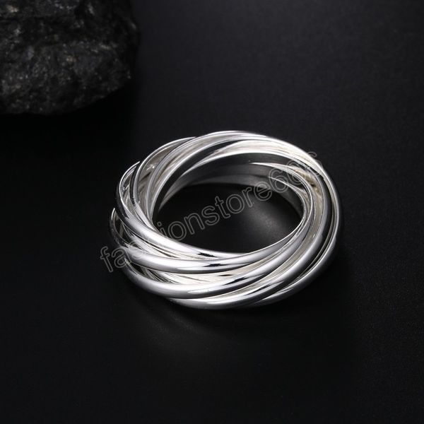 925 argent couleur neuf cercles homme bague pour femmes mode mariage fiançailles fête cadeau breloque bijoux