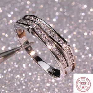 925 Silver Color Sterling Vs1 Diamond Ring para mujeres 2 quilates Topacio Bizuteria Anillos Gemstone Stamp Selling Silver 925 Jewelry Ring250h