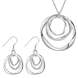 925 argent créatif cercle colliers boucles d'oreilles pour les femmes mode Original designer bijoux ensembles fête cadeaux de mariage