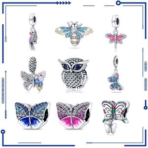 925 Silver Cross Border Hot Selling Butterfly, Dragonfly, Bee, Owl, Pendant Beads, Diy Sieraden Accessoires Groothandel Gratis verzending