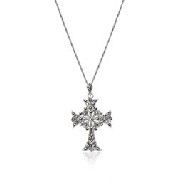 925 argent croix marcassite pendentif colliers pour femmes hommes élégant mode bijoux pour accessoires de fête