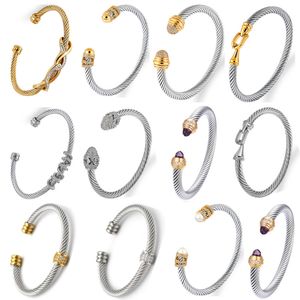 925 zilver Designer DY Twisted Charm Armband voor Vrouwen Mannen Paar Valentijnsdag geschenken Opening Parel Bangle dy Armband luxe Partij Sieraden met doos Groothandel