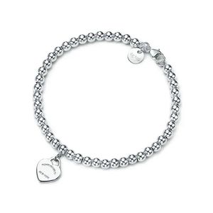 925 Zilverontwerper Love Heart Silver Hart Bracelet met bodem platte Perfect Souvenir Gift en modieuze charme