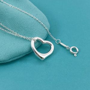 925 zilveren designer ketting voor vrouwen uitgehold liefde hartvormige hanger met sleutelbeenketen luxe kettingen