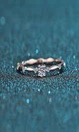 925 Test de diamant en argent passé 01 Carat 3 mm E Color Moisanite Ring Perfect Cut Sparkling Mini Lab Lab Grown Diamond Rings For Girl C44998053