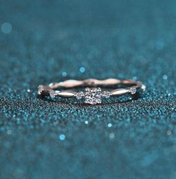 925 Test de diamant en argent passé 01 Carat 3 mm E Color Moisanite Ring Perfect Cut Sparkling Mini Lab Lab Grown Diamond Rings For Girl C46214283