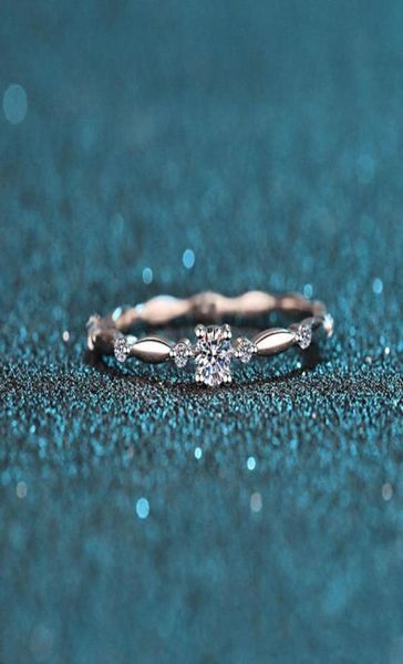 925 Test de diamant en argent passé 01 Carat 3 mm E Color Moisanite Ring Perfect Cut Sparkling Mini Lab Lab Grown Diamond Rings For Girl C44998053