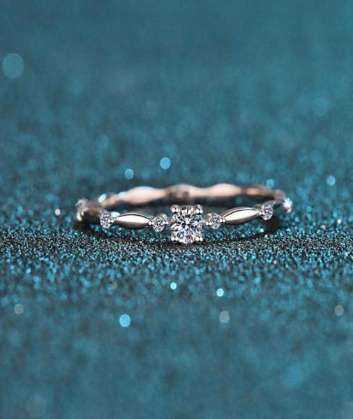 Test de diamant en argent 925 réussi 01 carat 3mm bague de moissanite de couleur E coupe parfaite mini bagues de diamant cultivées en laboratoire pour fille C45691543