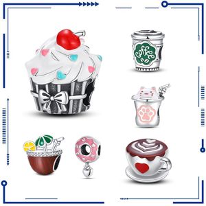 925 zilveren diy sieraden accessoires kralen Afternoon Tea Coffee Cup kralen Pan Originele armband Des -Des Cross Border Hot Verkoop gratis verzending