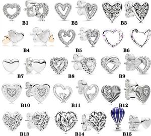 Boucles d'oreilles en argent 925, série Love, adaptées à la mode classique, bricolage Pandora, accessoires de bijoux pour femmes, livraison gratuite