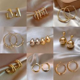 925 boucles d'oreilles en argent aiguille des boucles d'oreilles rétro de créateur de boucles d'oreilles en métal géométrique Designer pour femmes en acier en acier en acier
