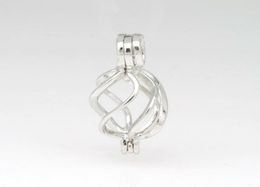 925 Silver Ed Cage Locket Sterling Silver Pearl Crystal Gem Bead Cage Pendant Montage voor DIY Fashion Jewellery Charms6147881