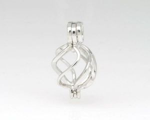 925 Silver Ed Cage Vertiage Sterling Silver Pearl Crystal Gem Bead Cage Pendant