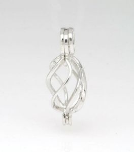 925 Silver Ed Cage Vertiage Sterling Silver Pearl Crystal Gem Perle Perfeuille Cage
