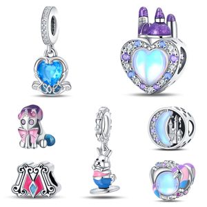 925 argent conte de fées série ville château fantastique licorne bijoux à bricoler soi-même pendentif perles livraison en gros gratuite