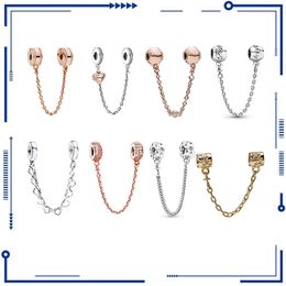 925 argent mode coeur à coeur Style or marguerite étoile chaîne de sécurité PAN Original Bracelet bricolage accessoires femmes perles cadeau livraison gratuite