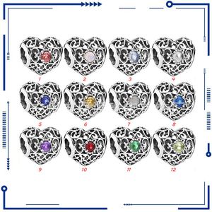 925 argent mode nouveau décembre anniversaire coeur creux Style chaîne pièces suspendues PAN Original Bracelet bricolage accessoires perles livraison gratuite