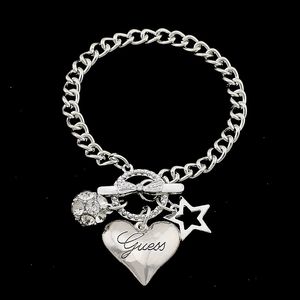 925 zilveren mode ster hart charms liefde armband sieraden hart hanger klassieke stijlvolle armband voor vrouwen meisjes