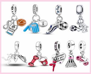 925 Silver Fit P Charm 925 Pulsera de béisbol Fútbol Voleibol Charmas Yoga Barbilla Sport Shoes Fitness Ajuste Posting Diy Beads Fine Jewelry1793105