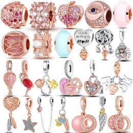 925 Silver Fit Pandora Charm 925 Bracelet Infinity Love Shape Gift charms set Pendant DIY Fine Beads Jewelry