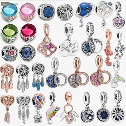 925 Silver Fit Pandora Charm 925 Pulsera Gosikee S925 Charms Set para Pandora Charms Jewelry 925 Charm Beads Accesorios