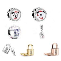 925 Plata Fit Pandora Charm 925 Pulsera Nuevo Eternal Love Lock Miqimini Beads Charms Set Colgante DIY Fine Beads Jewelry