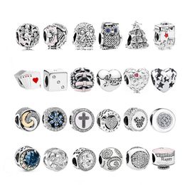 925 Silver Fit Pandora Charm 925 Pulsera Animal Style Cross Intoxicante Moonlit Night Hanging Beads DIY Beads Charms Set Colgante DIY Fine Beads Jewelry