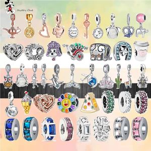 925 Argent Fit Pandora Charm 925 Bracelet Mode Tournesol Fromage Tasse À Café Planète Avion Charms Set pour Pandora Charm 925 Perles En Argent Charms