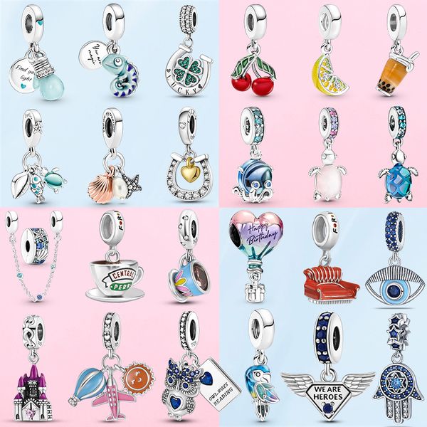 925 Silver Fit Pandora Charm 925 Bracelet Été Nouveau 925 Argent Glow-in-the-dark Ampoule charmes ensemble Pendentif DIY Perles Fines Bijoux