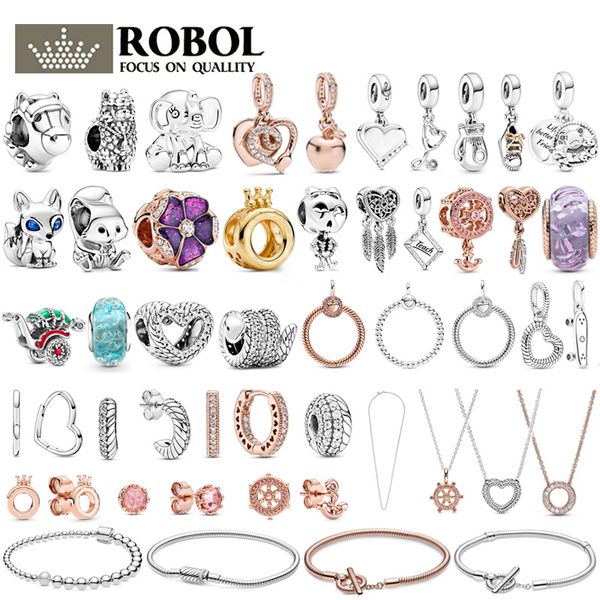 925 Argent Fit Pandora Charm 925 Bracelet PAN AUTOMNE 2020 COLLECTION Bracelet ensemble de breloques Pendentif DIY Fine Perles Bijoux