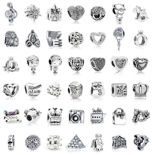 925 Silver Fit Pandora Charm 925 Pulsera Mariposa Cupido Love charms set Colgante DIY Fine Beads Jewelry