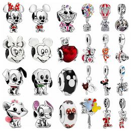 925 Silver Fit Pandora Charm Animal Puppy Cat Pulsera Accesorios Bead Dangle Fashion Charms Set Colgante DIY Fine Beads Jewelry