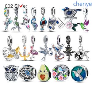 925 argent Fit Pandora breloque avocat breloque et oiseaux volants perle balancent mode ensemble de breloques pendentif bricolage perles fines bijoux