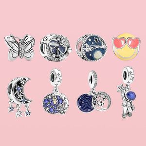 925 Silber für Pandora-Charm-Armbänder, Perle, Schmetterling, Traumfänger, Mond, Charms, Ciondoli, DIY-Feinperlen-Schmuck