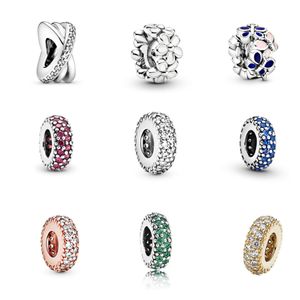 925 Zilver Fit Pandora Bedel Vlinder Transparant Flash Spacer Fashion Charms Set Hanger DIY Fine Beads Sieraden, een speciaal cadeau voor vrouwen