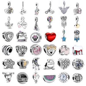 925 Silver Fit Pandora Charm Girls 'Love Bag Fashion Charms Set Pendentif DIY Fine Beads Jewelry, Un cadeau spécial pour les femmes