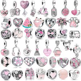 925 argent Fit Pandora charme nouvelle série rose mignon pendentif à breloque perles balancent mode ensemble de breloques pendentif bricolage perles fines bijoux