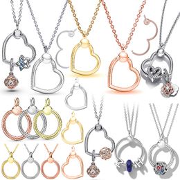 925 zilveren fit Pandora ketting hart vrouwen mode hanger base slangenketen cirkel hart hanger