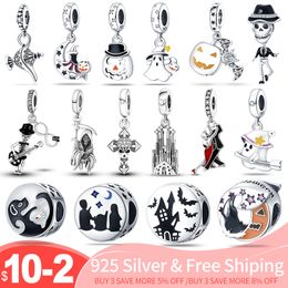 925 zilveren fit Pandora originele charmes diy hanger vrouwen armbanden kralen Halloween pompoen grappige charme