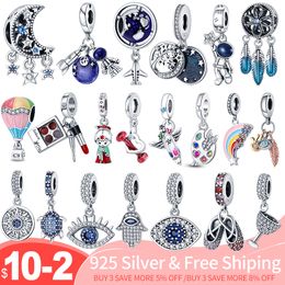 925 argent Fit Pandora breloques originales bricolage pendentif femmes Bracelets perles couleur argent voie lactée ciel étoilé charme