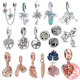 925 argent Fit Pandora Original breloques DIY Pendentif femmes Bracelets perles Douche Plantation Arbre Pelle Charme