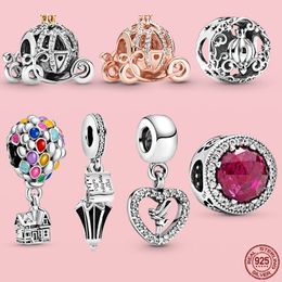 925 zilveren fit Pandora originele charmes Diy hanger vrouwelijke armbanden kralen hanglanke mousserende pompoenauto zeemeermin bengle