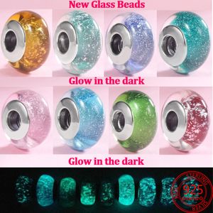 925 silver Fit Pandora Original charms DIY Pendant women Bracelets beads Glow-in-the-dark Colorful Murano Glass Beads