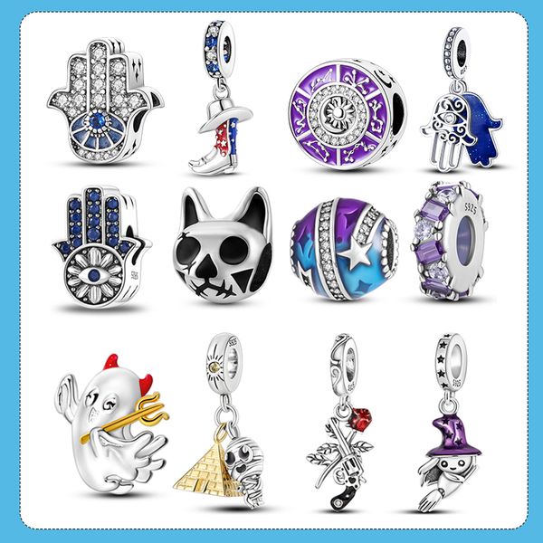 Breloques Pandora originales en argent 925, pendentif pour femmes, Bracelets, perles, pistolets et Roses, DIY