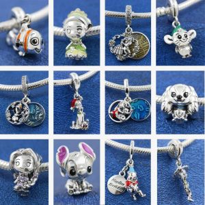 925 argent pour pandora charms bijoux perles Bracelet Love Heart Lion Fish Toys ensemble de charme